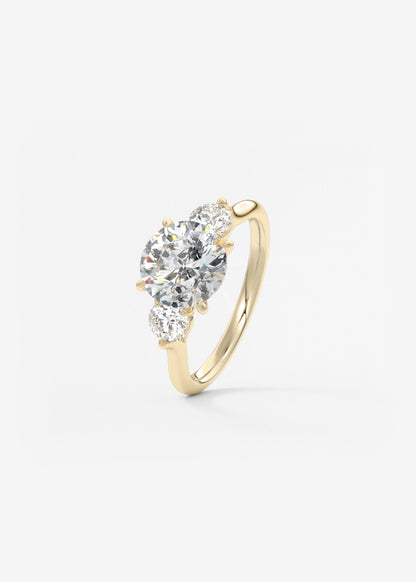 Round Hidden Halo Pave Lab Grown Diamond Engagement Ring