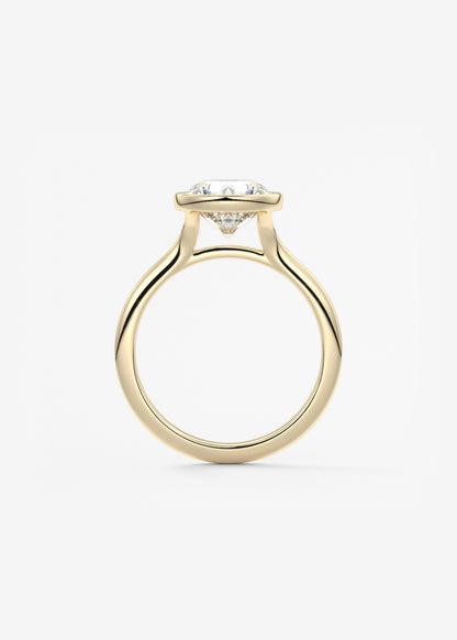 Round Bezel Lab Grown Diamond Engagement Ring