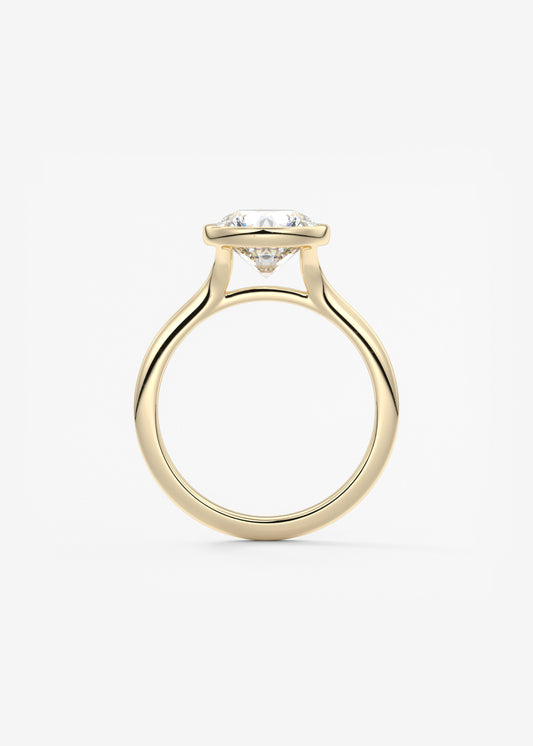 Round Bezel Lab Grown Diamond Engagement Ring