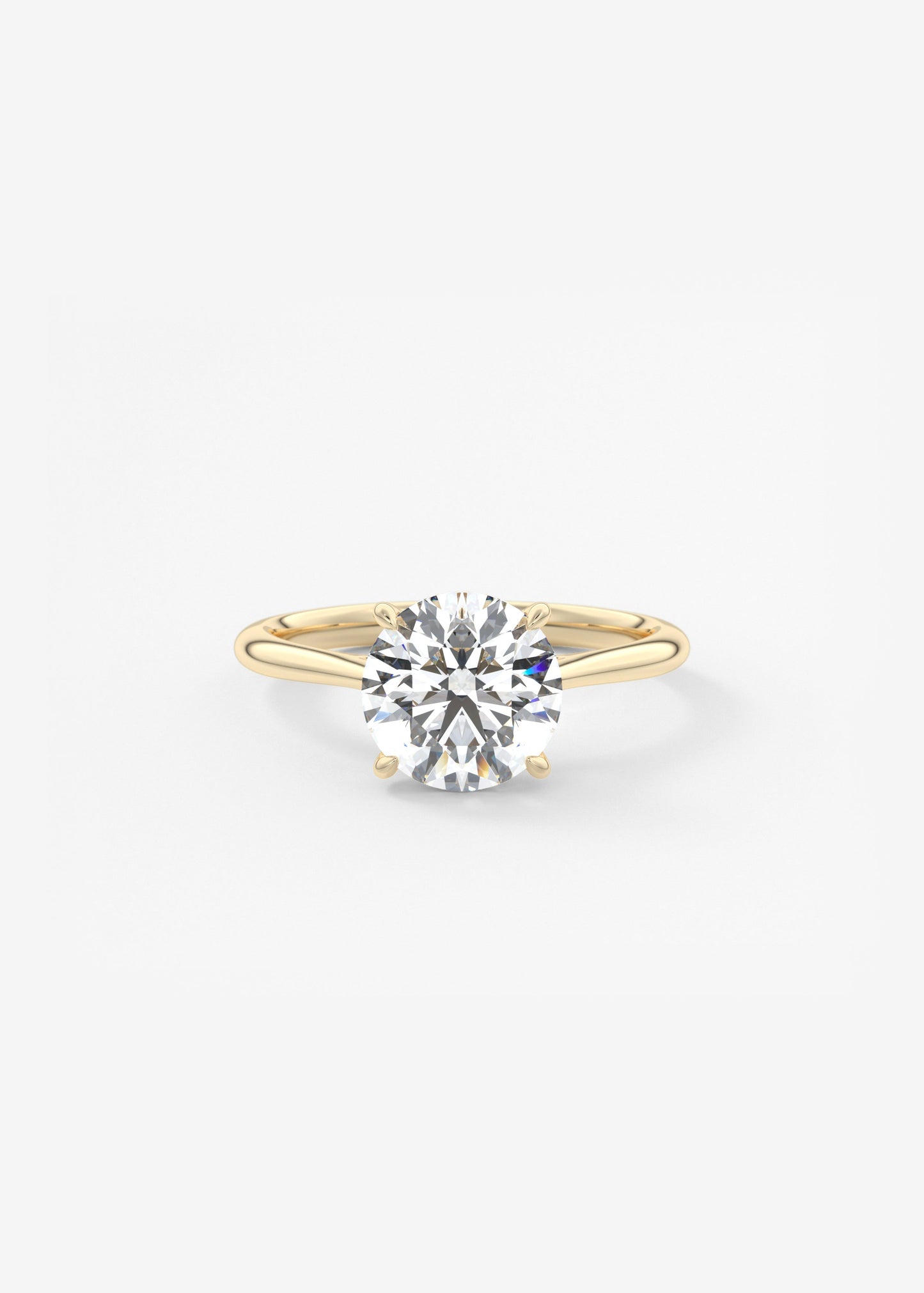 Round Hidden Halo Cathedral Lab Grown Diamond Engagement Ring