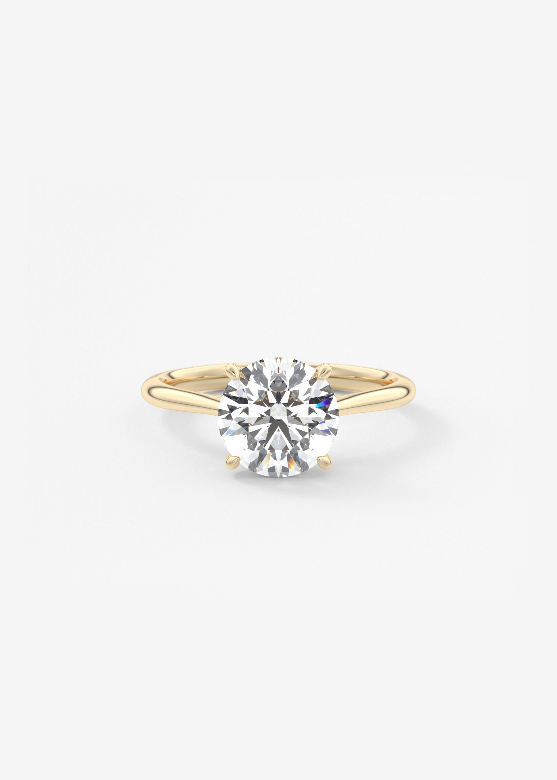 Round Hidden Halo Cathedral Lab Grown Diamond Engagement Ring
