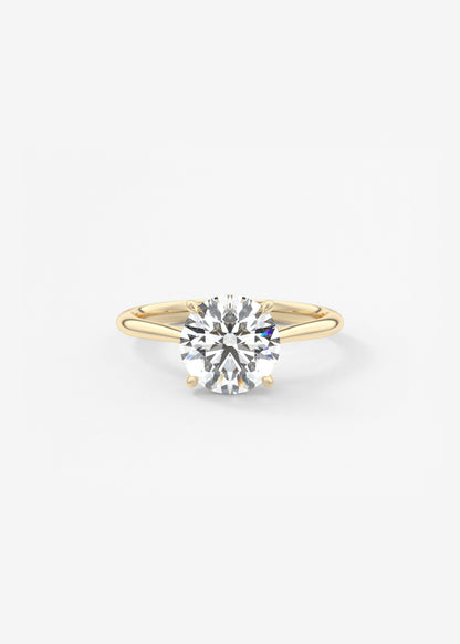 Round Hidden Halo Cathedral Lab Grown Diamond Engagement Ring