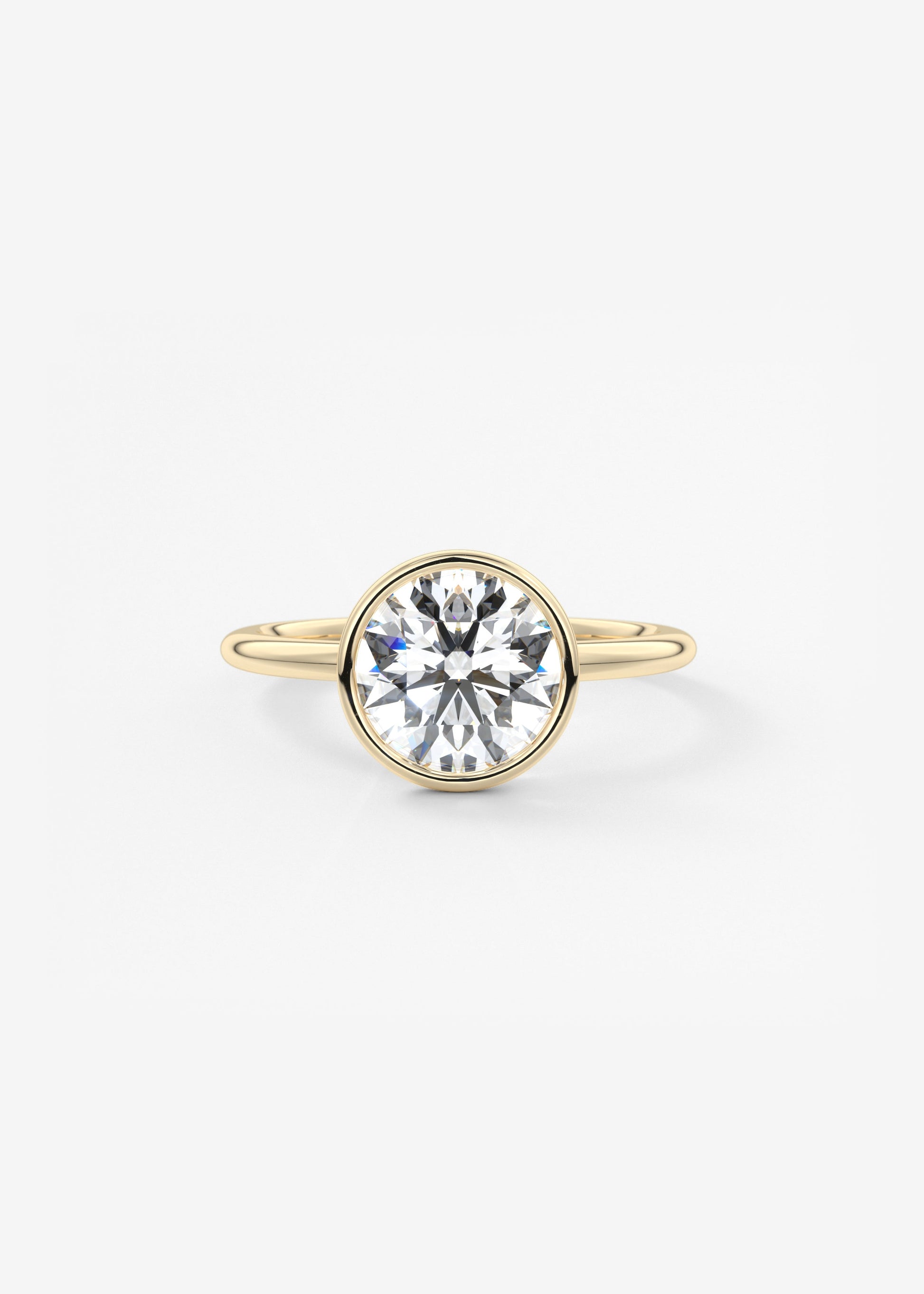 Round Bezel Lab Grown Diamond Engagement Ring