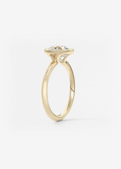 Round Bezel Lab Grown Diamond Engagement Ring