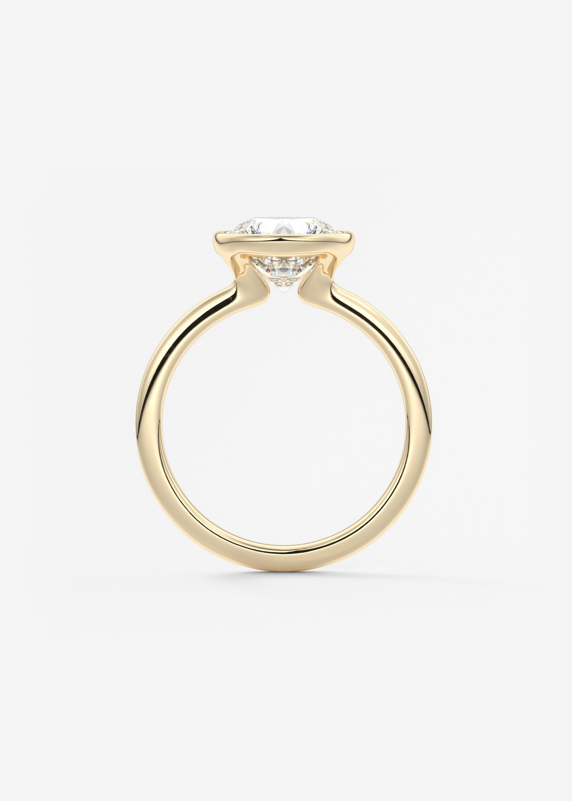 Round Bezel Lab Grown Diamond Engagement Ring