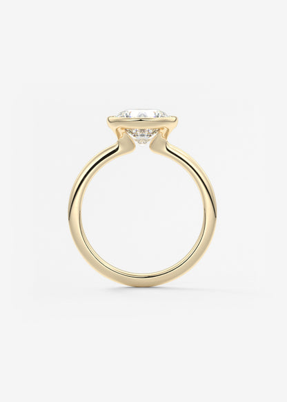Round Bezel Lab Grown Diamond Engagement Ring