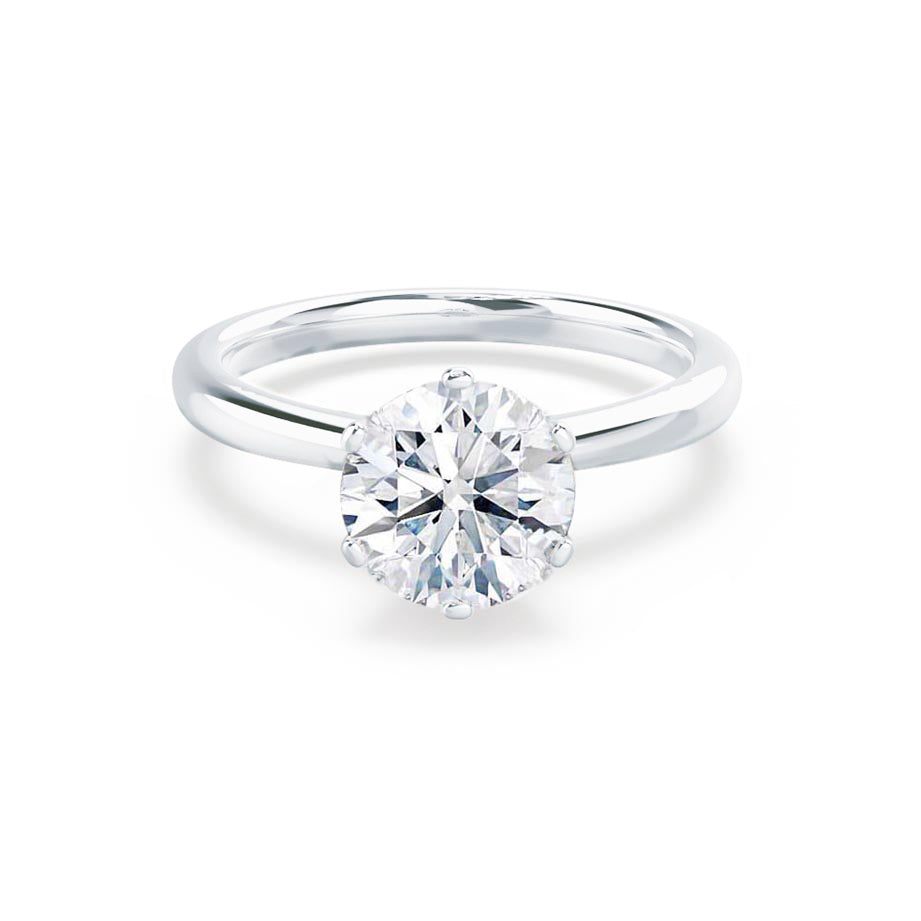 Round Solitaire Lab Grown Diamond Engagement Ring