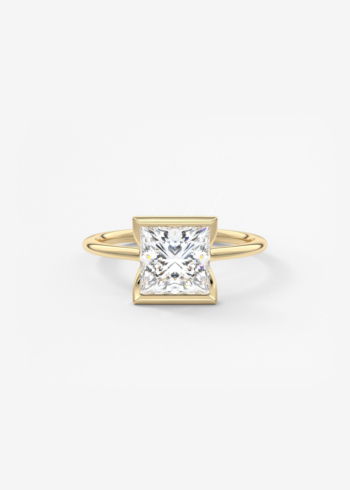 Princess Half Bezel Lab Grown Diamond Engagement Ring