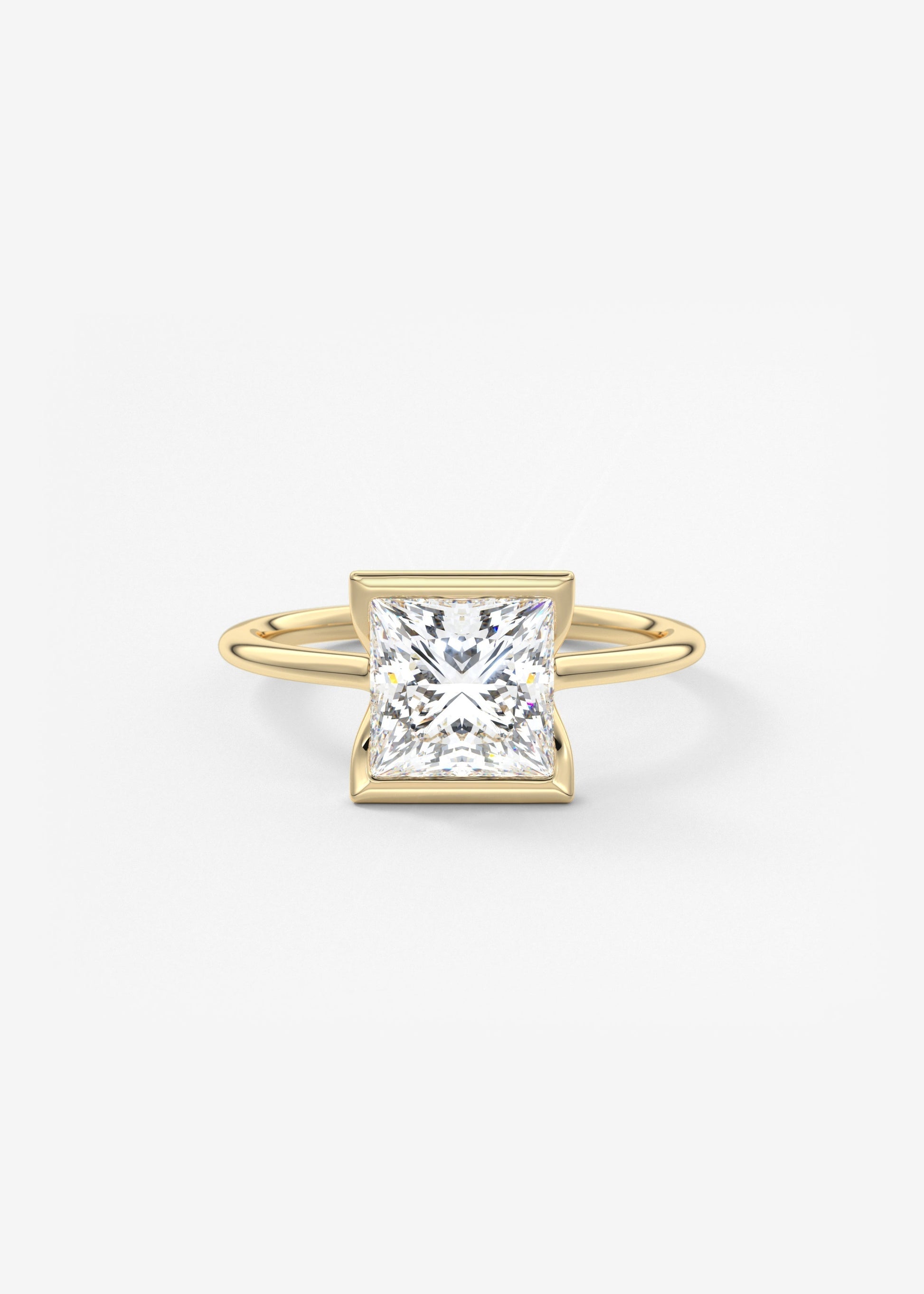 Princess Half Bezel Lab Grown Diamond Engagement Ring