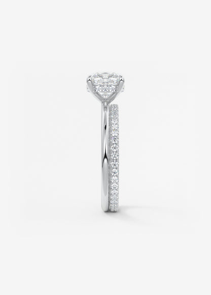 Cushion Hidden Halo Lab Grown Diamond Engagement Ring