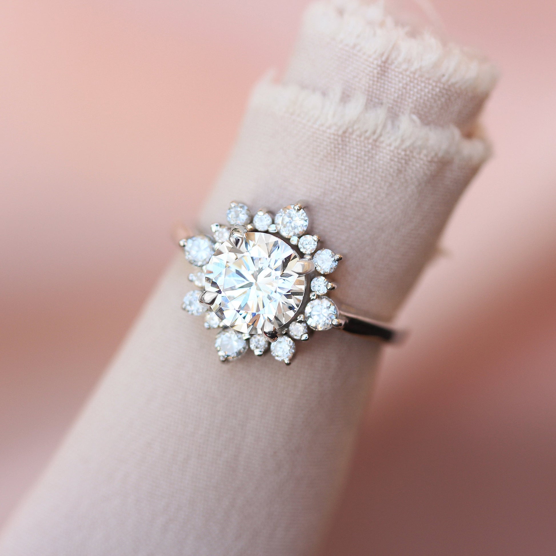 Round Halo Lab Grown Diamond Engagement Ring