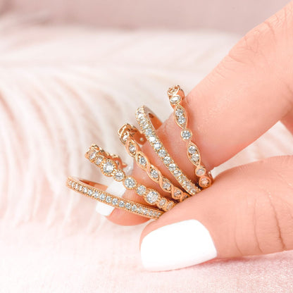 0.20 TCW Round Cut Full Eternity Moissanite Wedding Band 8