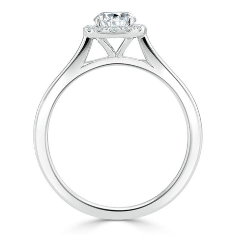 0.75 CT Round Cut Halo Moissanite Engagement Ring 5