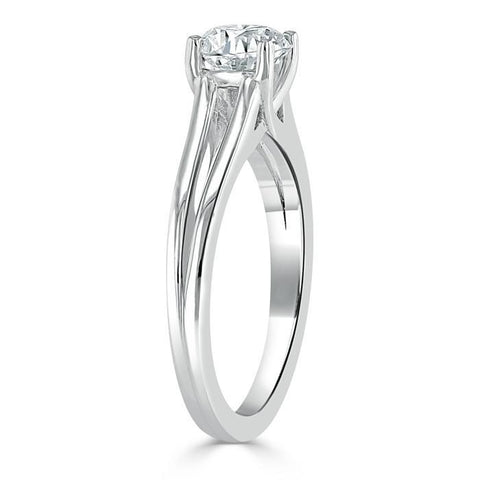 0.94 CT Oval Cut Solitaire Moissanite Engagement Ring 3