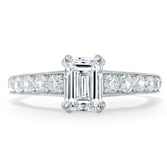 0.75 CT Emerald Cut Solitaire Moissanite Engagement Ring 1