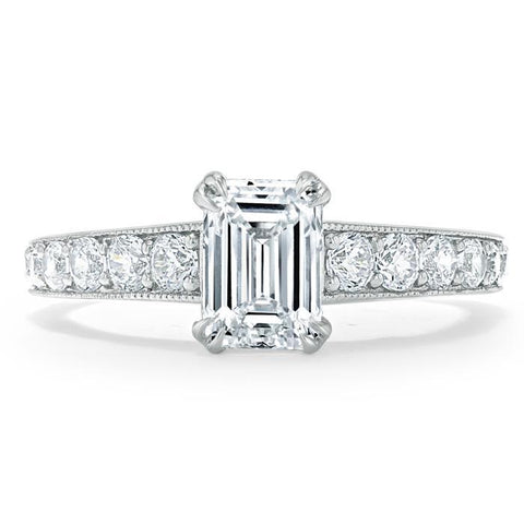 0.75 CT Emerald Cut Solitaire Moissanite Engagement Ring 1