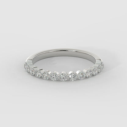 0.35 TCW Round Cut Half Eternity Moissanite Wedding Band 7