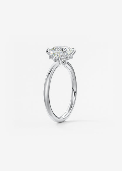 Asscher Hidden Halo Lab Grown Diamond Engagement Ring