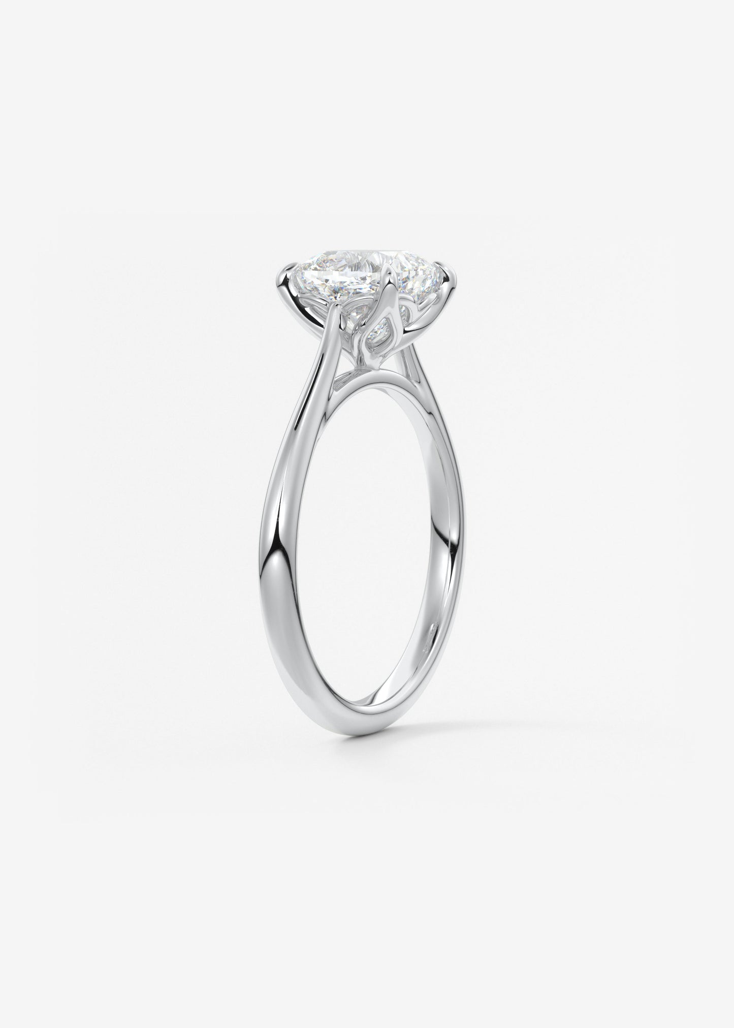 Cushion Cathedral Lab Grown Diamond Engagement Ring