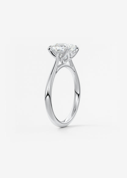 Cushion Cathedral Lab Grown Diamond Engagement Ring