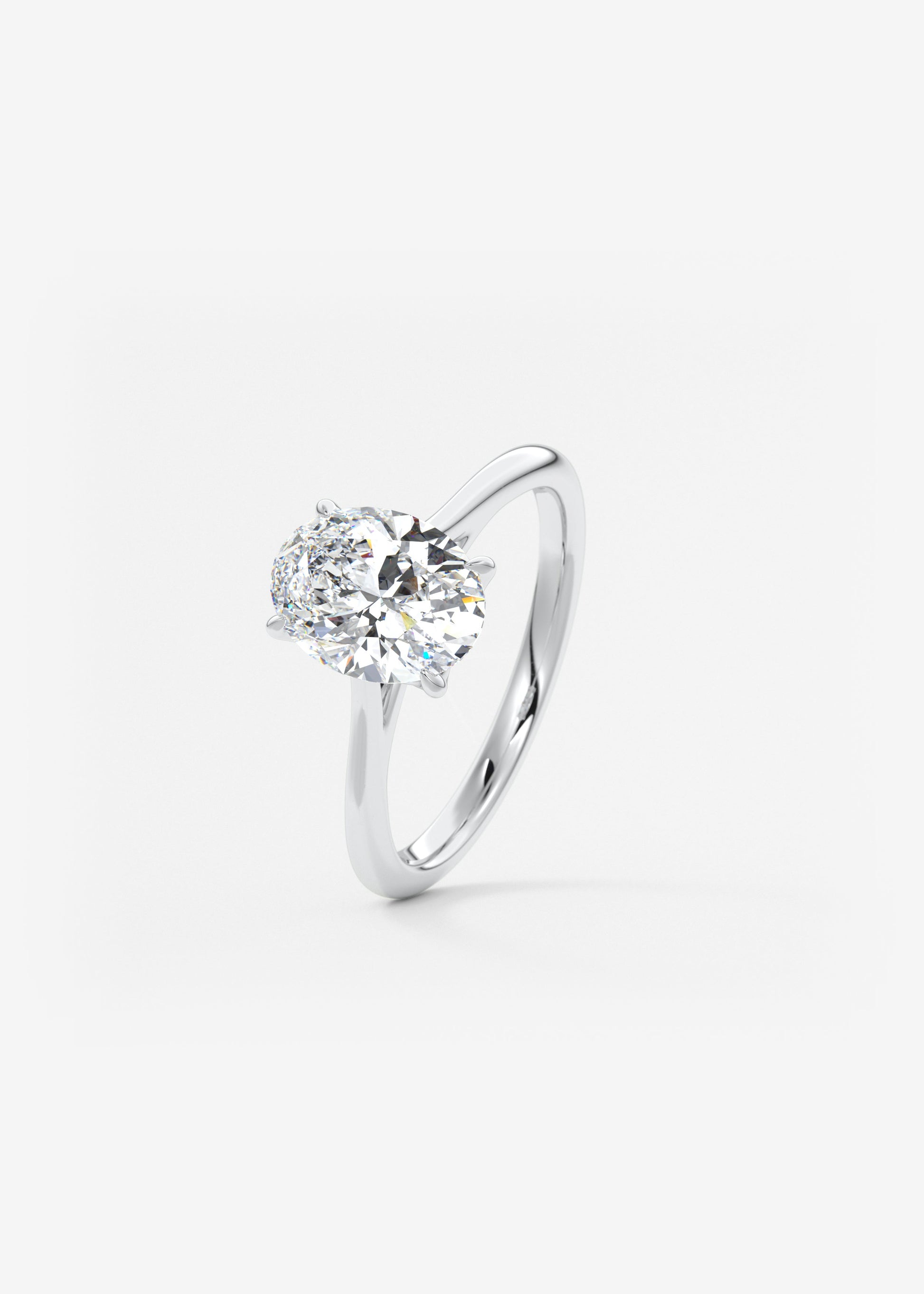 Oval Cathedral Lab Grown Diamond Engagement Ring