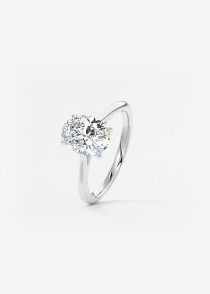 Oval Cathedral Lab Grown Diamond Engagement Ring
