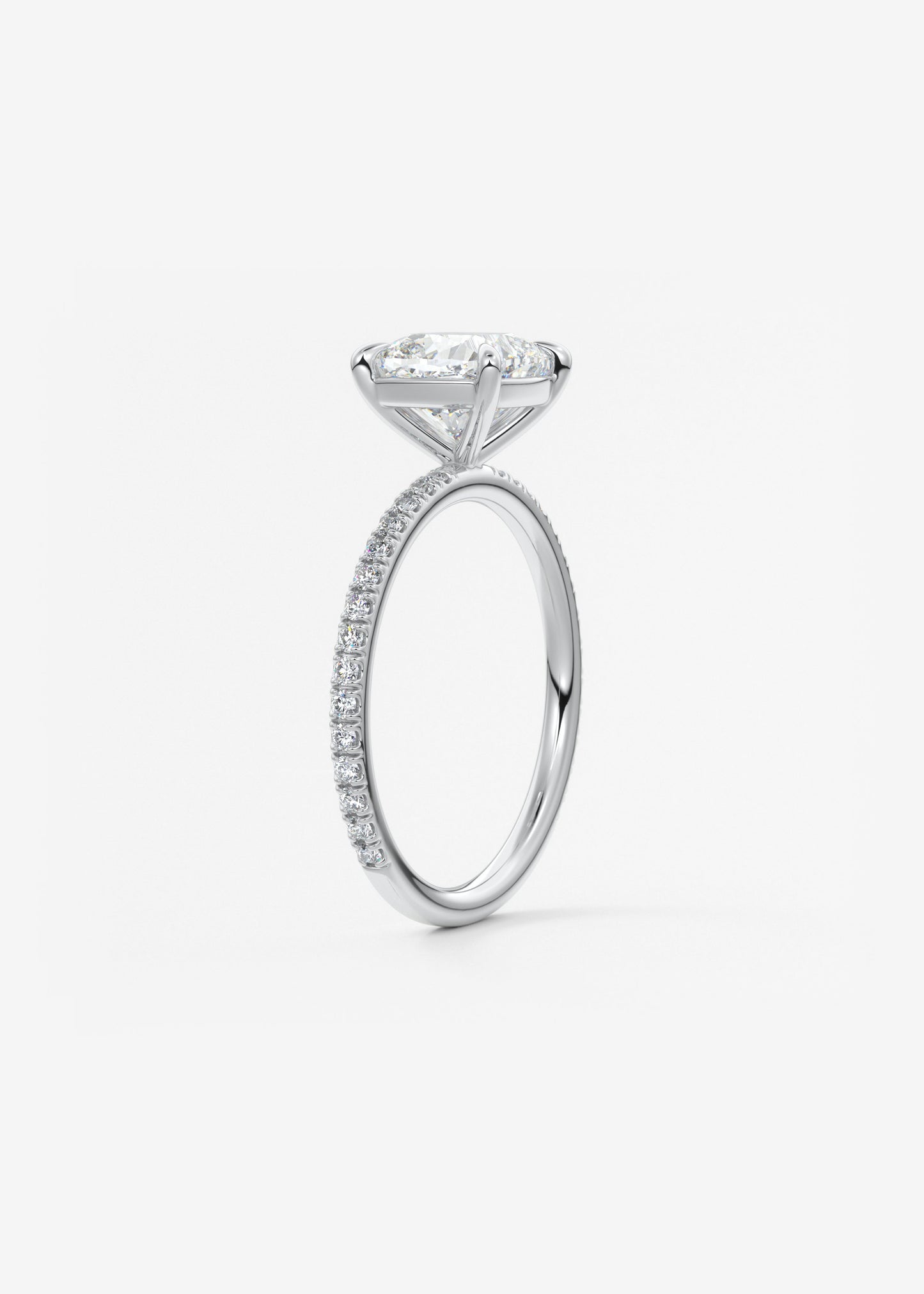 Cushion Pave Lab Grown Diamond Engagement Ring