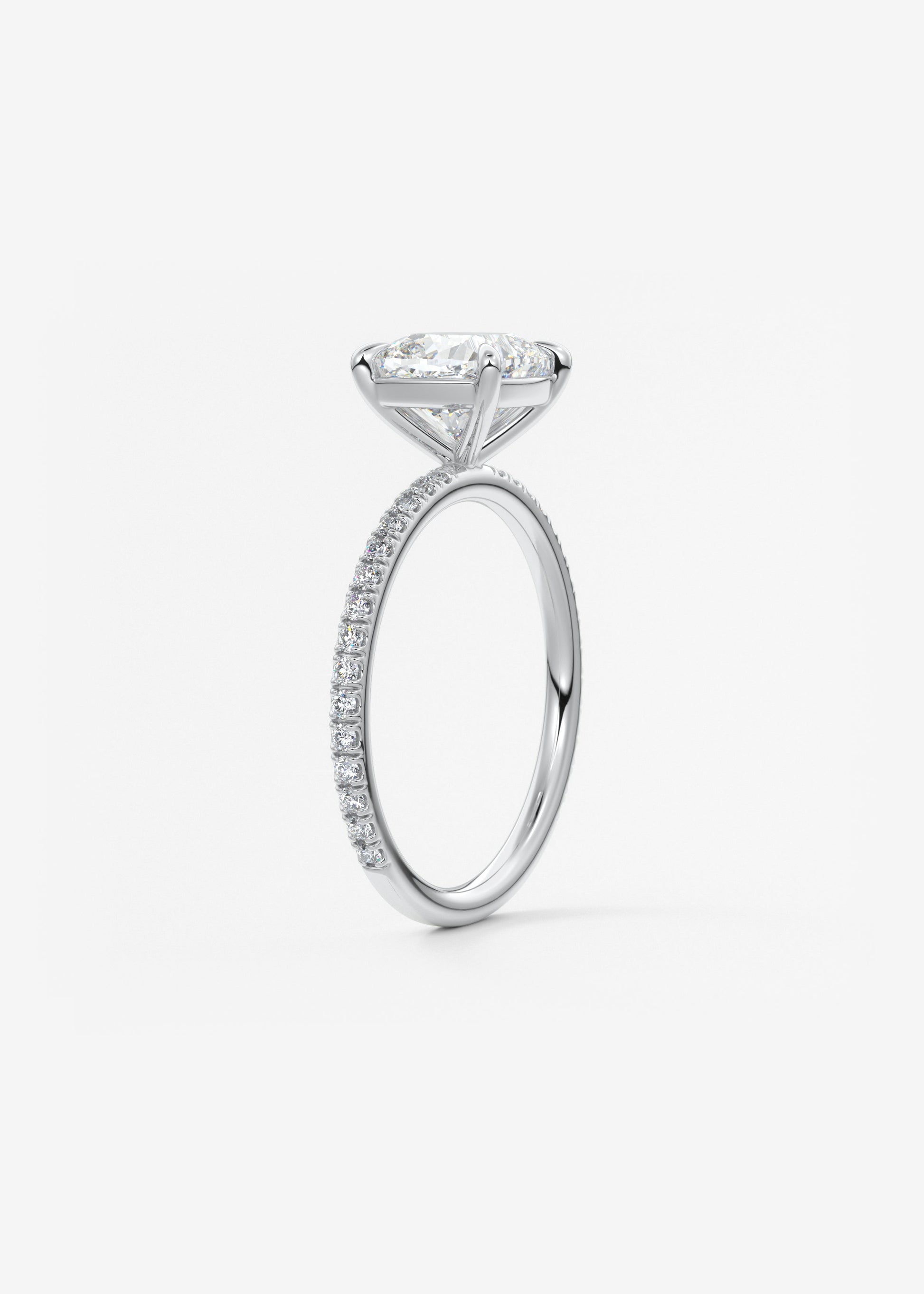 Cushion Pave Lab Grown Diamond Engagement Ring