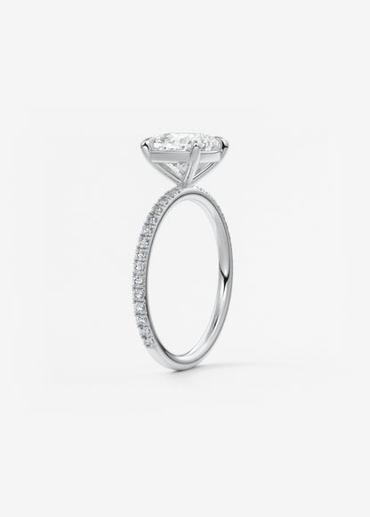 Cushion Pave Lab Grown Diamond Engagement Ring