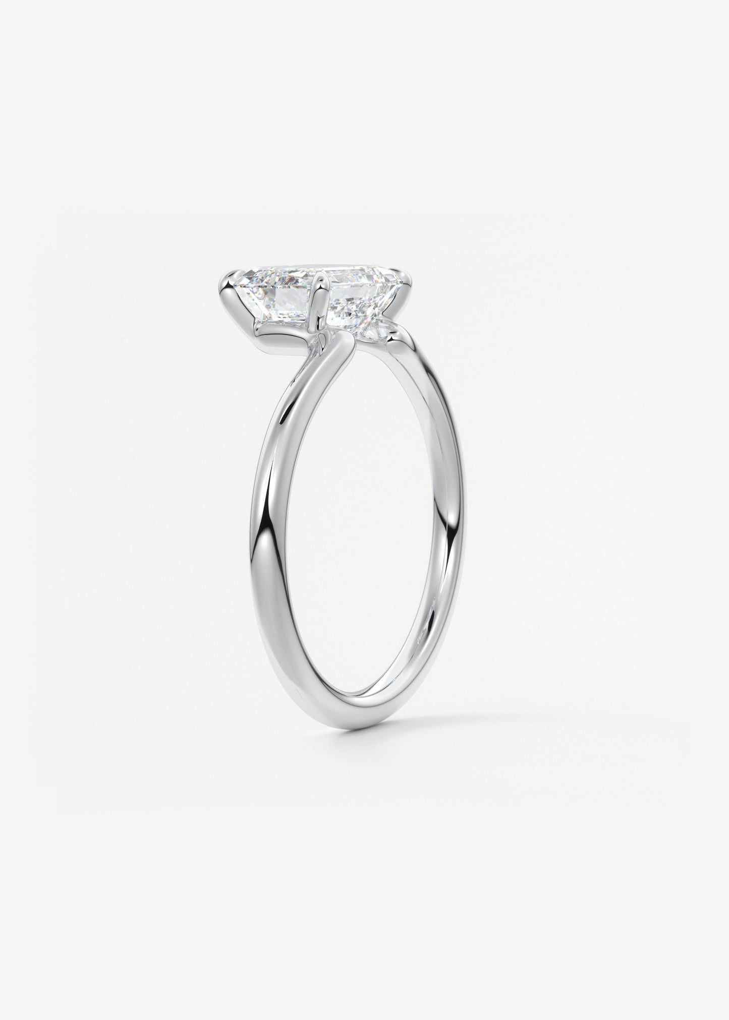 Emerald Solitaire Lab Grown Diamond Engagement Ring