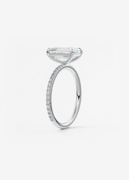 Emerald Pave Lab Grown Diamond Engagement Ring