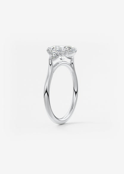 Oval Three Stone Lab Grown Diamond Engagement Ring