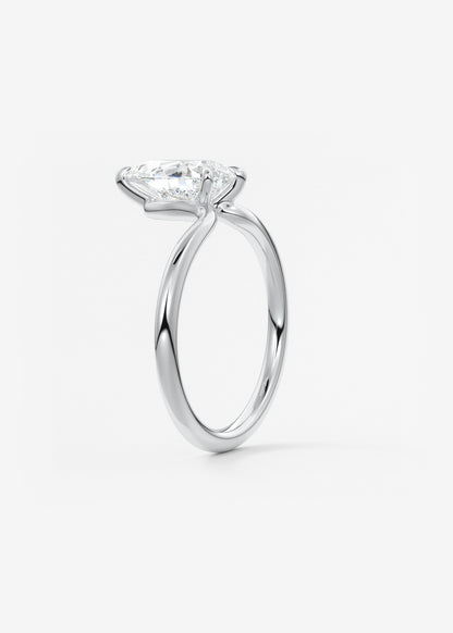 Pear Solitaire Lab Grown Diamond Engagement Ring
