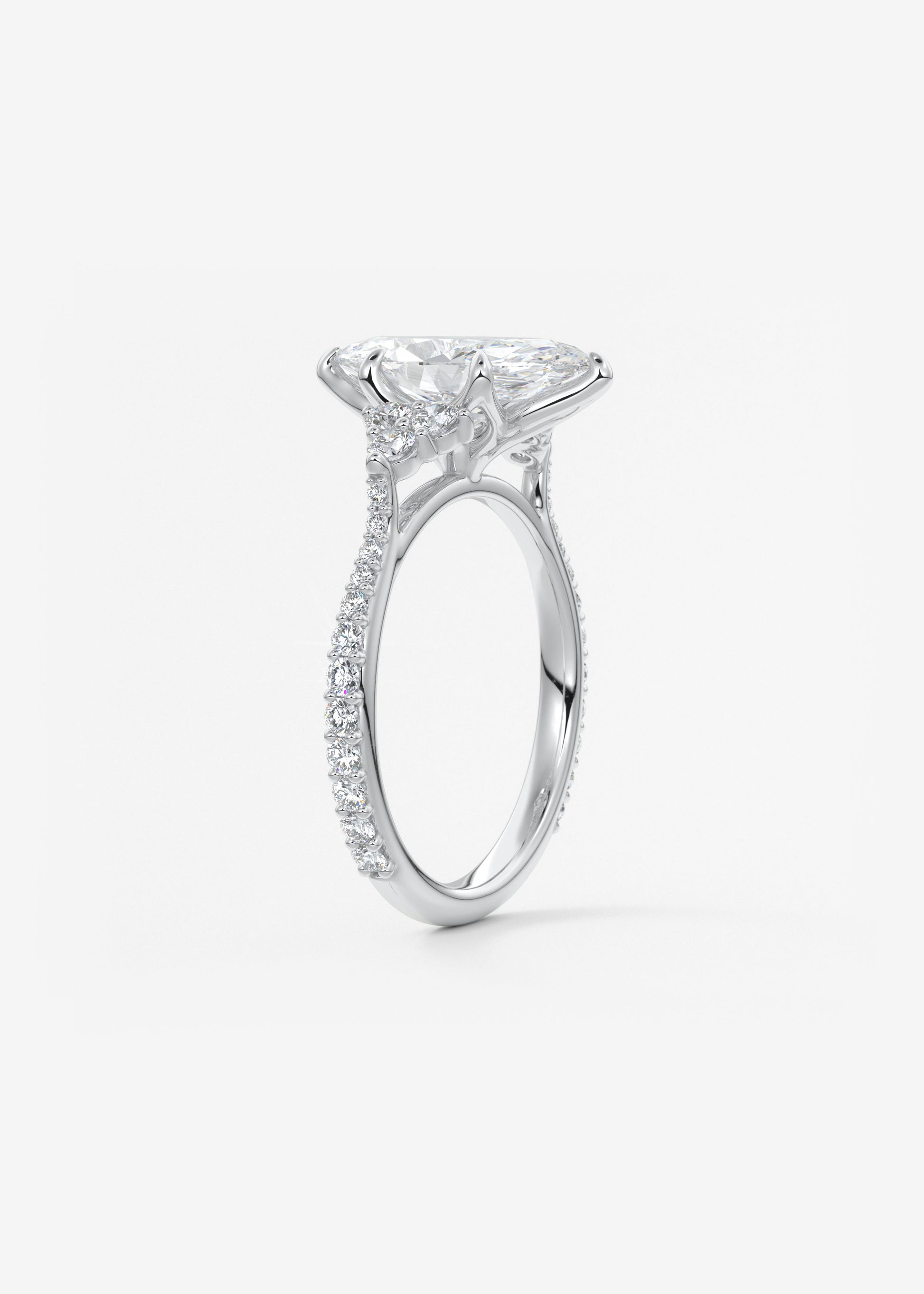 Marquise Cluster Lab Grown Diamond Engagement Ring