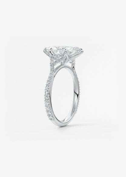 Marquise Cluster Lab Grown Diamond Engagement Ring