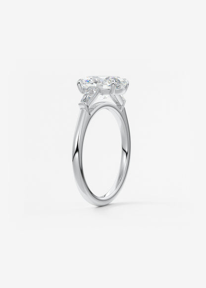 Oval Three Stone Lab Grown Diamond Engagement Ring