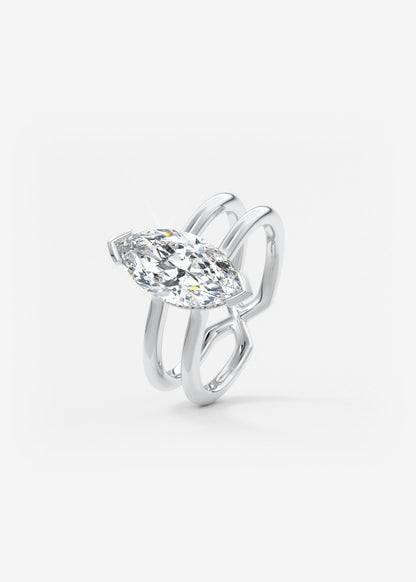 Marquise Cathedral Lab Grown Diamond Engagement Ring