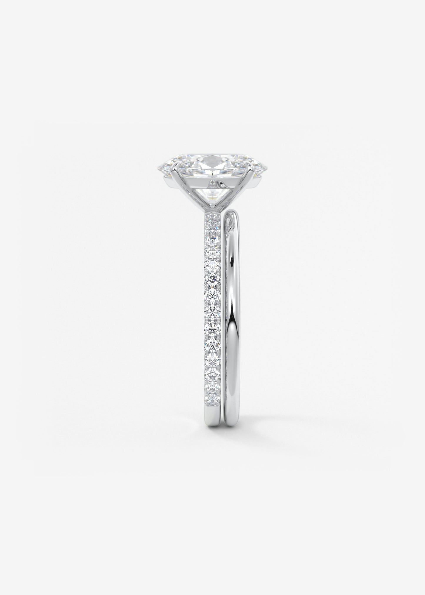 Oval Pave Lab Grown Diamond Engagement Ring