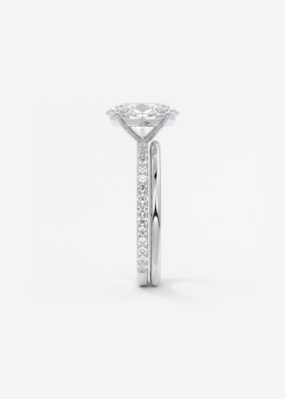 Oval Pave Lab Grown Diamond Engagement Ring