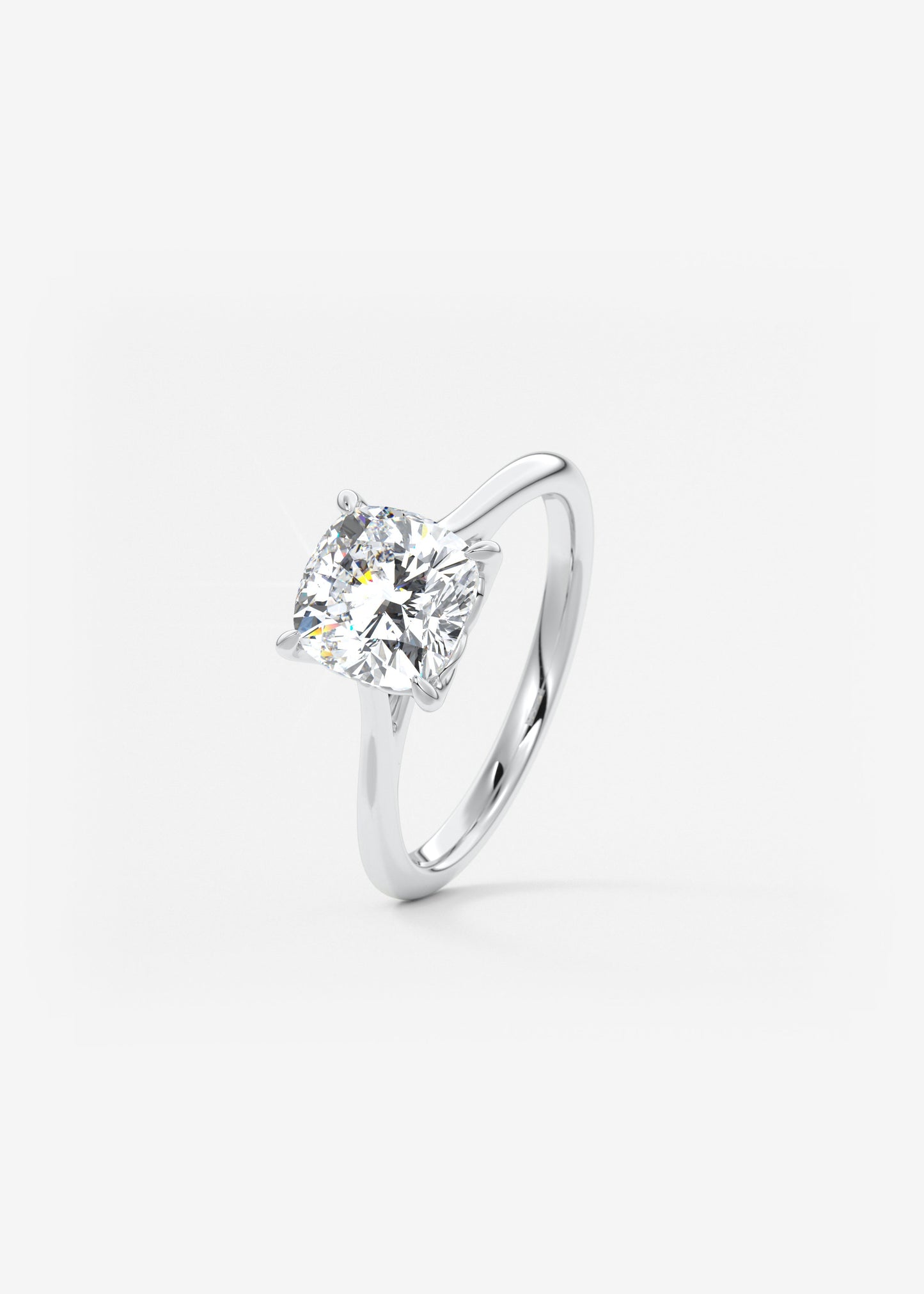 Cushion Cathedral Lab Grown Diamond Engagement Ring