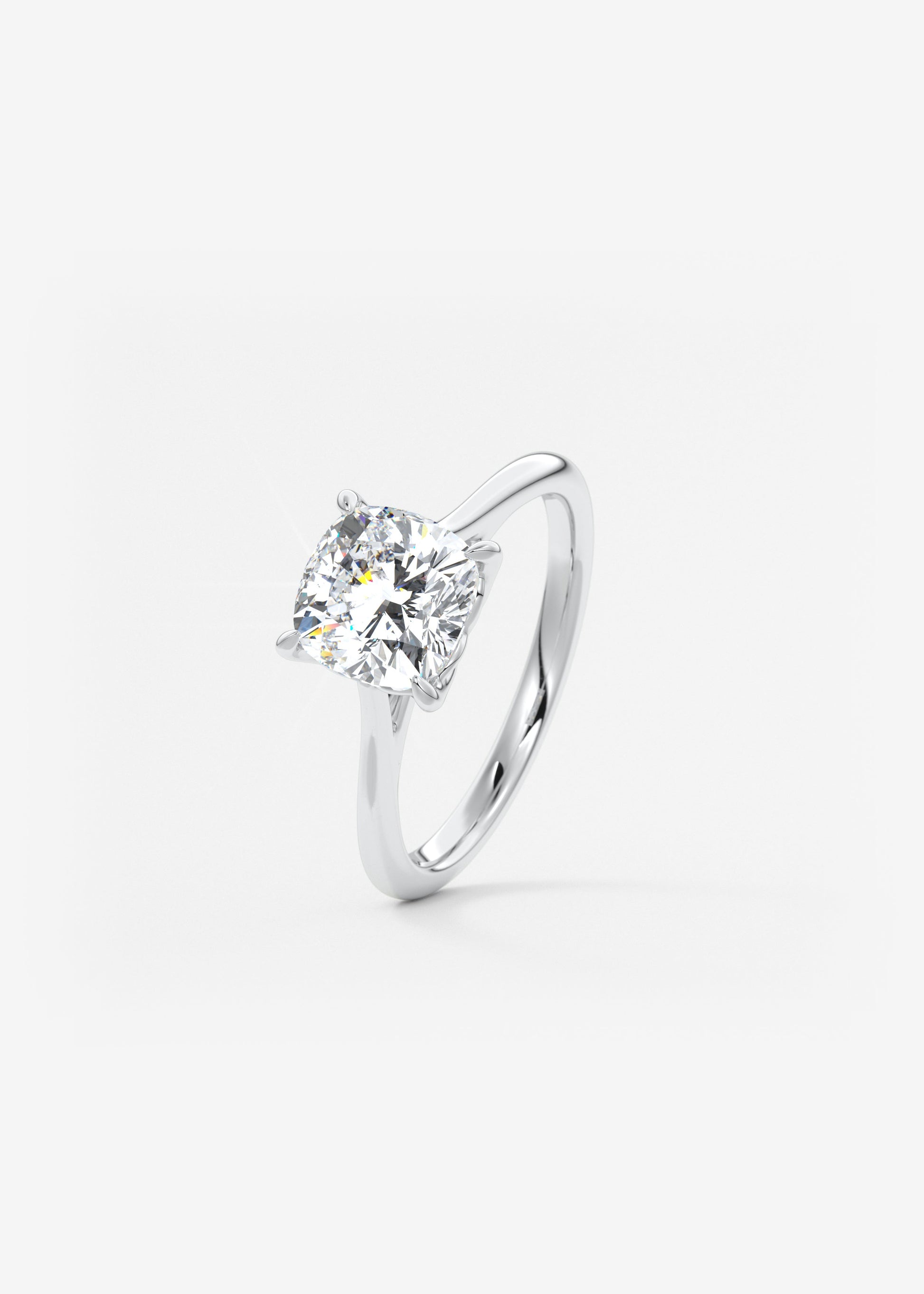 Cushion Cathedral Lab Grown Diamond Engagement Ring