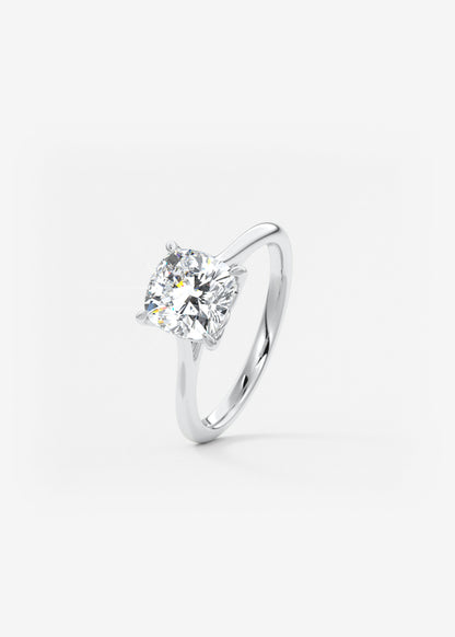 Cushion Cathedral Lab Grown Diamond Engagement Ring