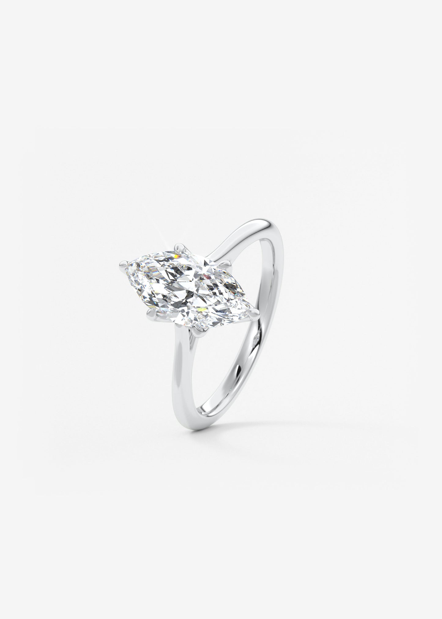 Marquise Cathedral Lab Grown Diamond Engagement Ring