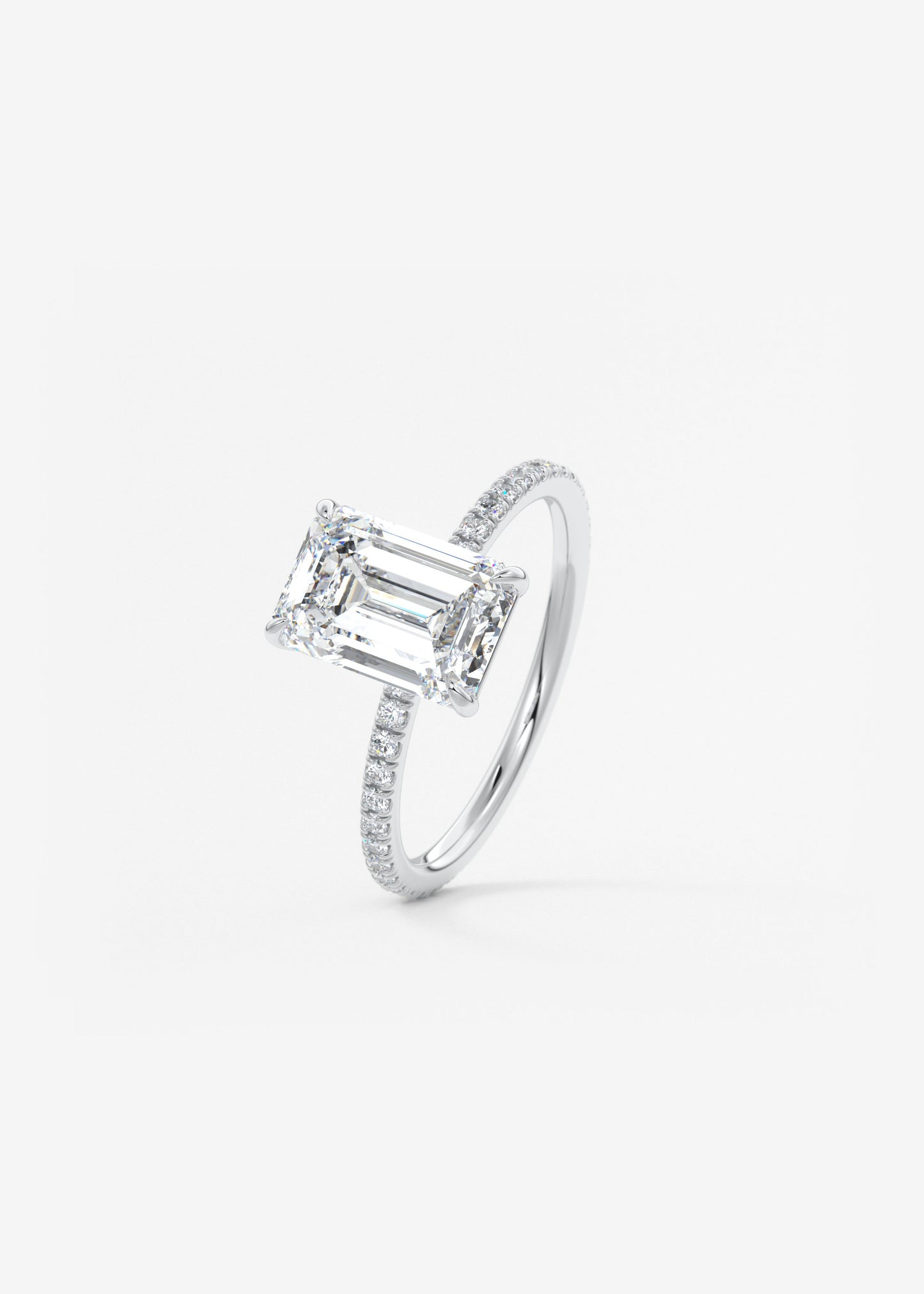 Emerald Pave Lab Grown Diamond Engagement Ring