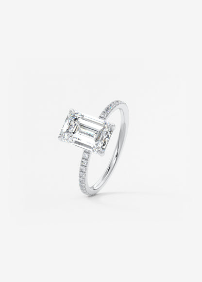 Emerald Pave Lab Grown Diamond Engagement Ring