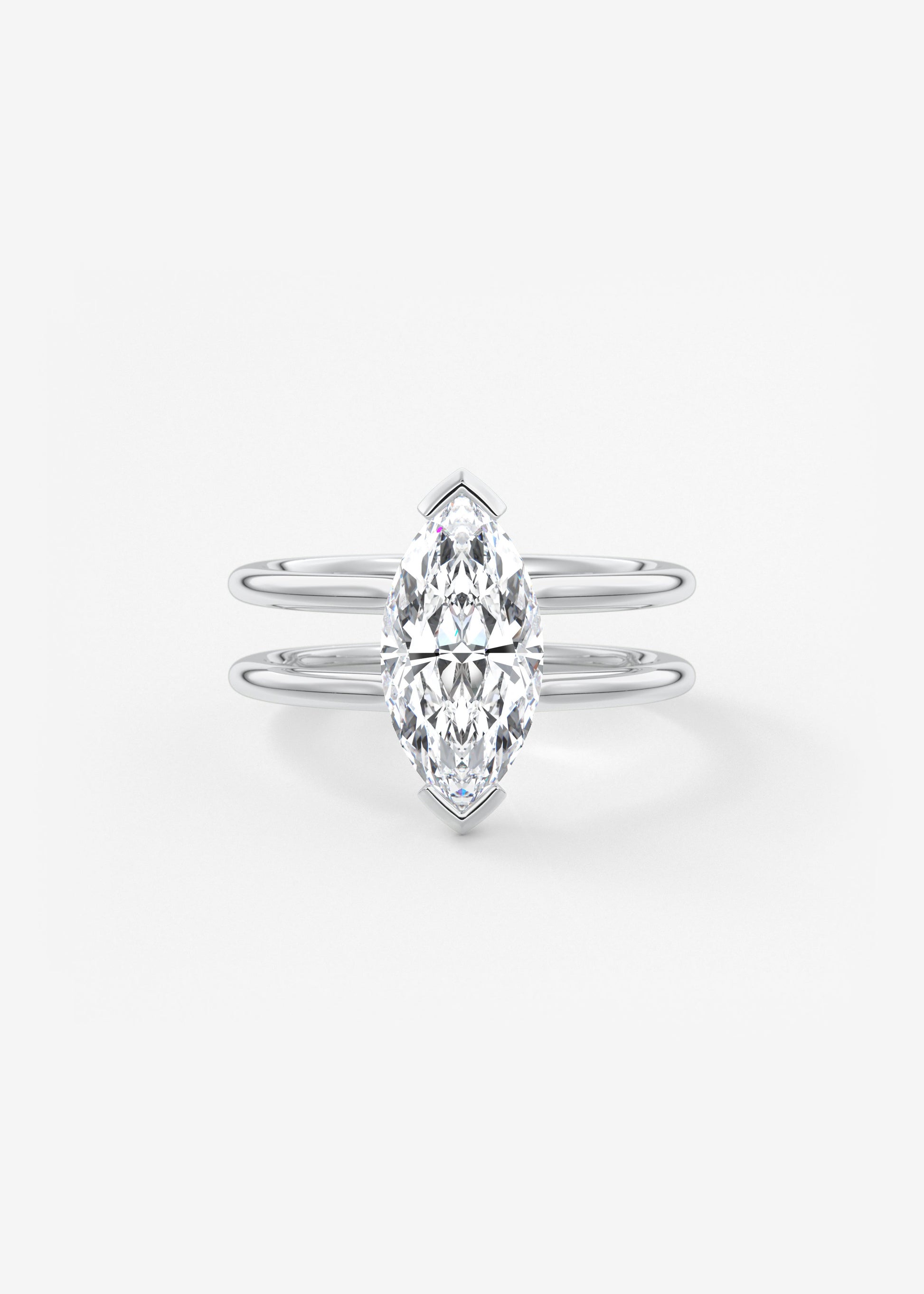 Marquise Cathedral Lab Grown Diamond Engagement Ring