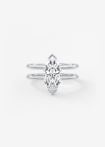 Marquise Cathedral Lab Grown Diamond Engagement Ring