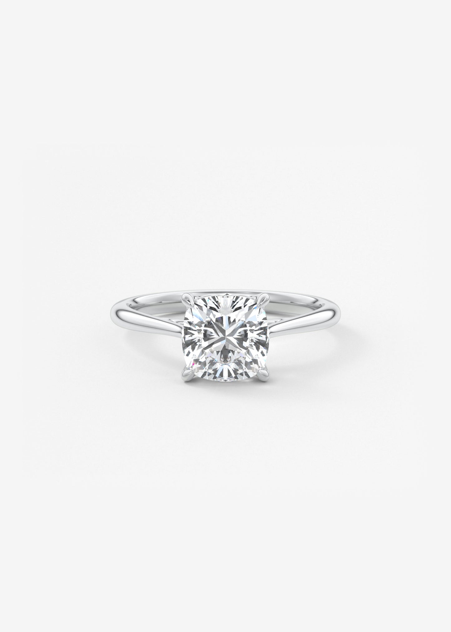 Cushion Cathedral Lab Grown Diamond Engagement Ring