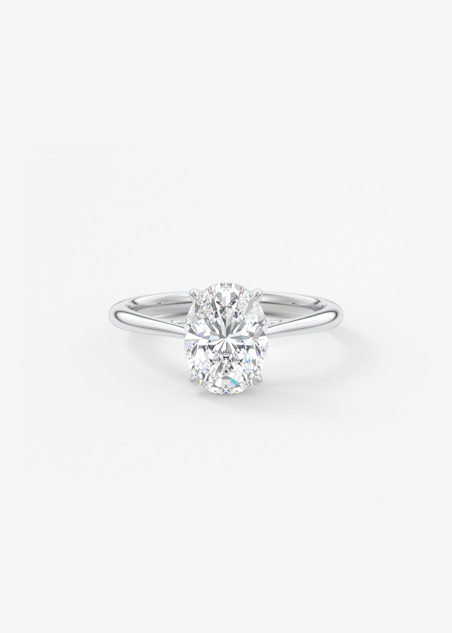 Oval Cathedral Lab Grown Diamond Engagement Ring