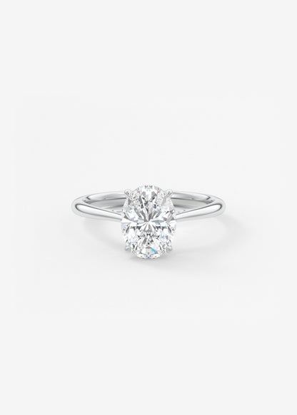 Oval Cathedral Lab Grown Diamond Engagement Ring